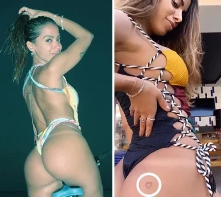 Anitta mostra nova tattoo no bumbum usando maiô cavado; fotos