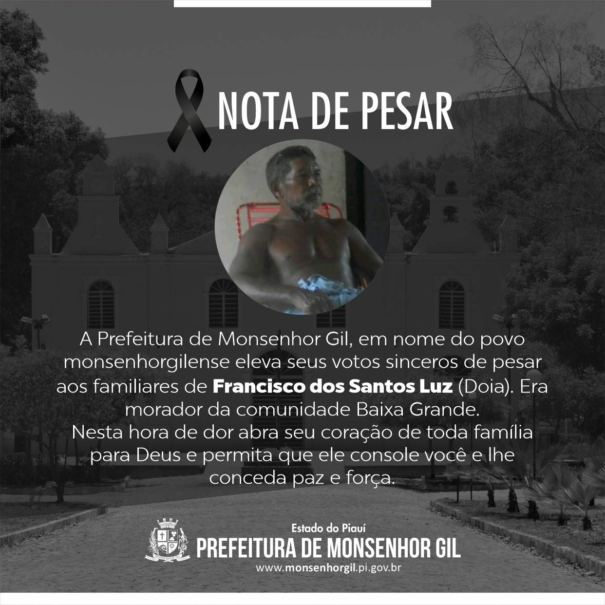 Prefeitura emite notas de pesar por pessoas falecidas nesta quarta feira - Imagem 1