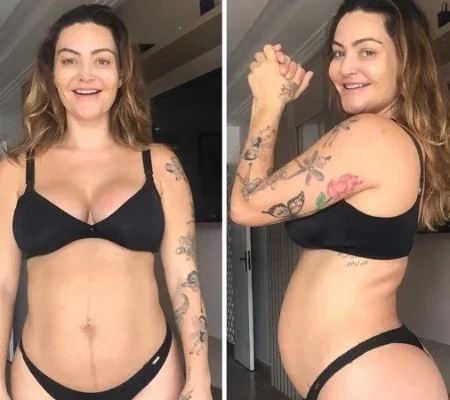 Laura Keller posa nove dias após o parto: 'Sem filtro e sem edição'