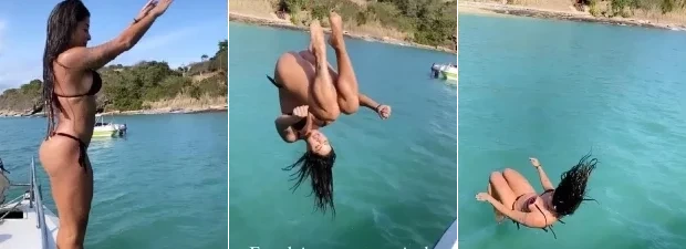 Aline Riscado faz topless na varanda de quarto e mostra mergulho;fotos - imagem 25009