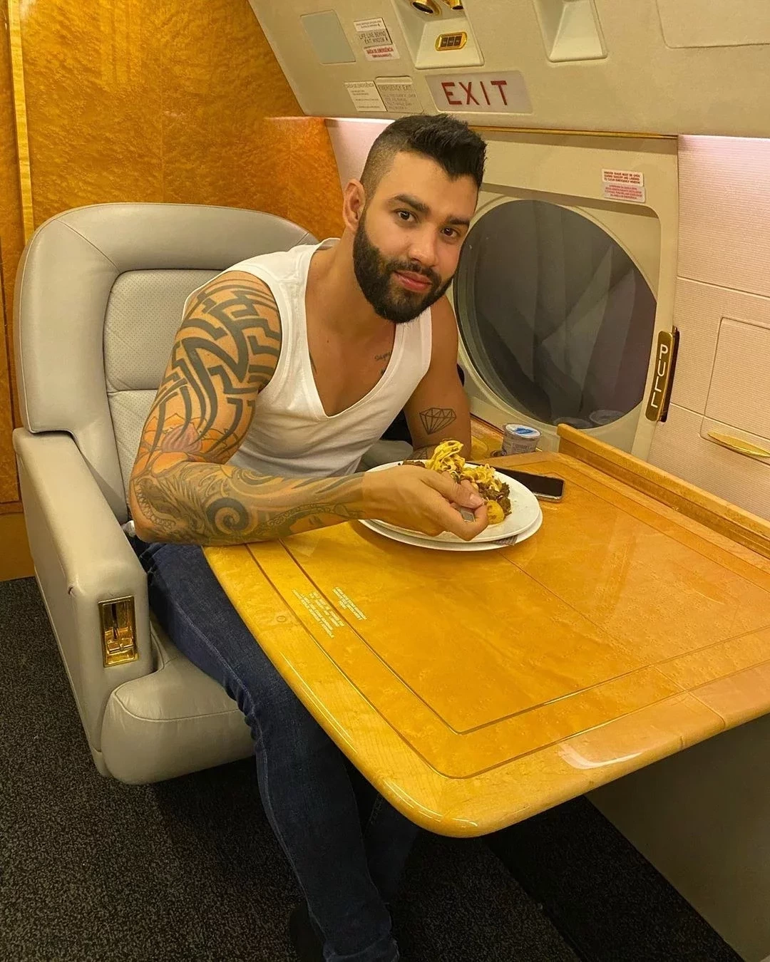 Puro luxo!Gusttavo Lima posta fotos em jatinho particular de R$ 180 mi - imagem 27113