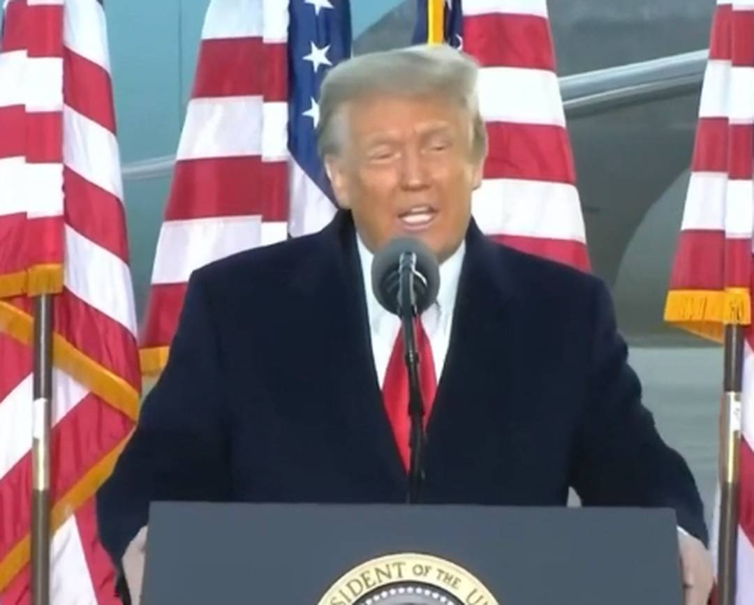 Presidente Donald Trump faz seu último discurso - Foto: Reprodução/Globo News