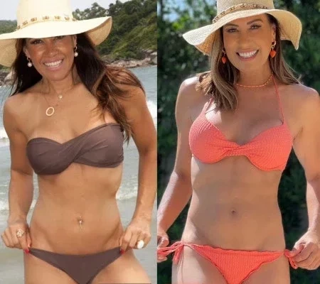 Solange Frazão posta foto aos 48 e 58 anos e choca web; fotos