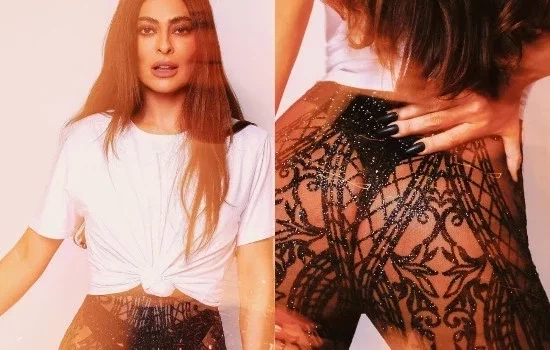 De fio-dental e calça transparente, Juliana Paes tira foto do bumbum ousada
