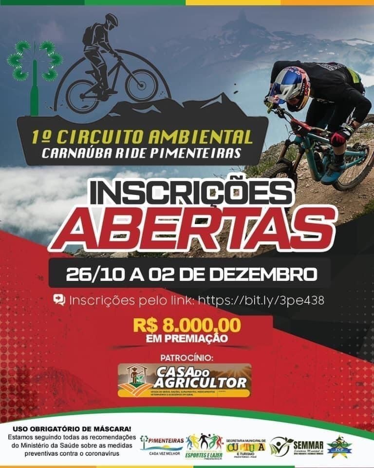 Prefeitura realizará 1º CIRCUITO AMBIENTAL CARNAÚBA RIDE DE PIMENTEIRAS-PI