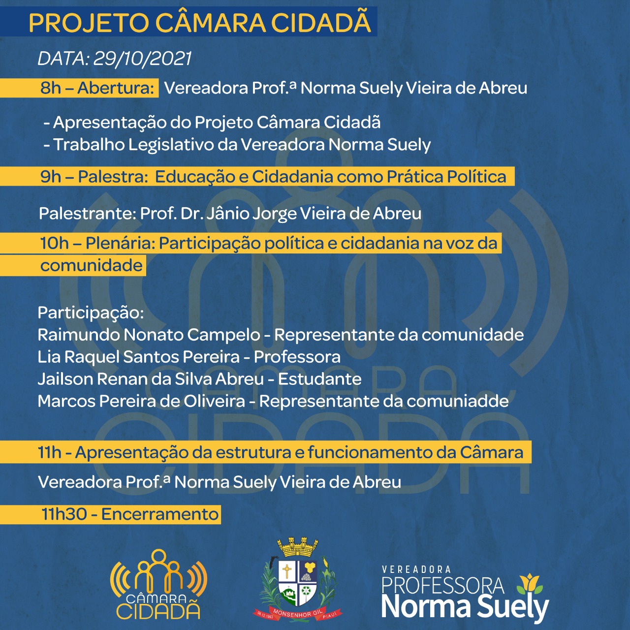 Projeto Câmara Cidadã é debatida em Monsenhor Gil - Imagem 1