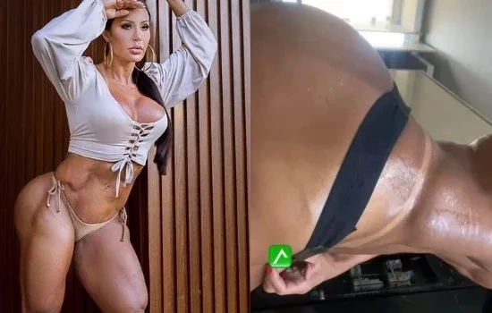 Gracyanne Barbosa posa com corpo suado, abaixa a calcinha e expõe marquinha