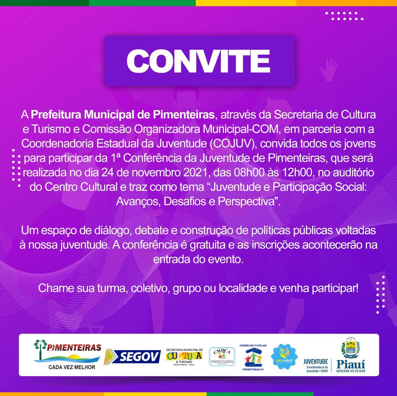1ª Conferência Municipal da Juventude de Pimenteiras-PI - Imagem 2