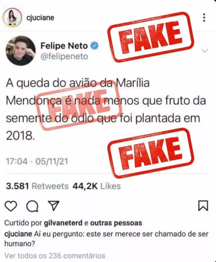 4 fakes news sobre a morte de Marília Mendonça; veja  - imagem 58353