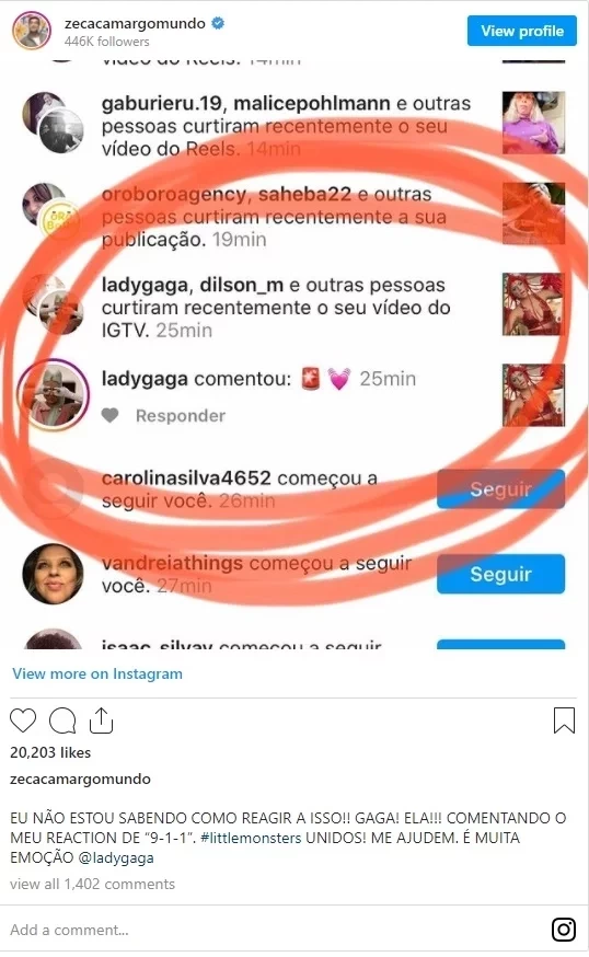 Zeca Camargo e Lady GaGa