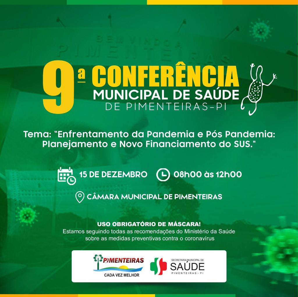 Prefeitura realizará 9ª Conferência Municipal de Saúde de Pimenteiras-PI