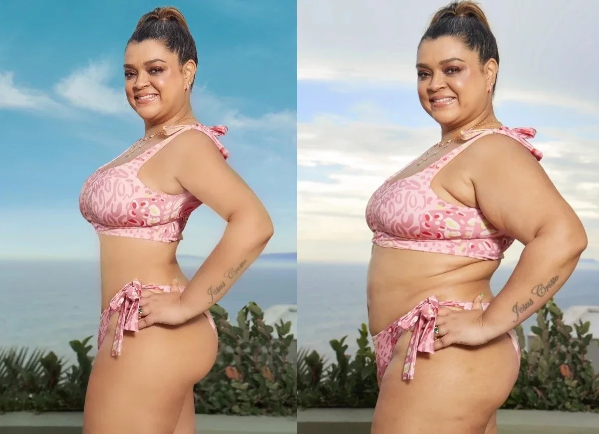 Preta Gil posta de biquíni com e sem retoque e diz: "Busque se amar" - imagem 32867