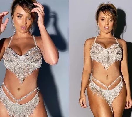 Rafa Kalimann lacra com biquíni de pedras em ensaio de Carnaval; fotos