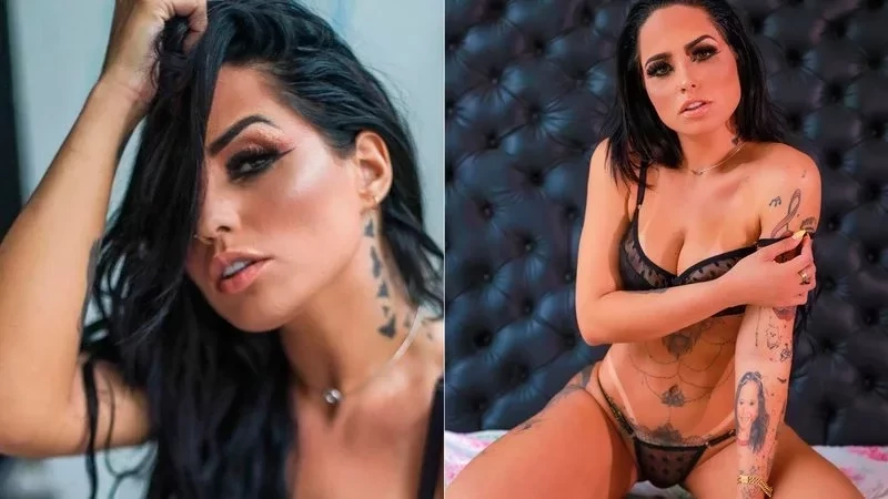 Perlla exibe tatuagem íntima ao posar de lingerie transparente; fotos - imagem 34872