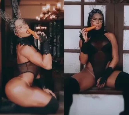 Sem calcinha e vestida de coelha, Gracyanne Barbosa faz ensaio sexy