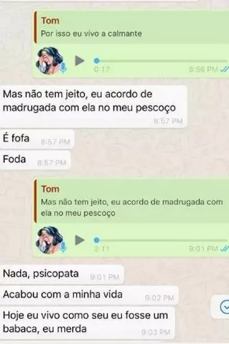 Antes de morrer, Tom Veiga acusou ex de agressão e mostrou fotos - imagem 36037