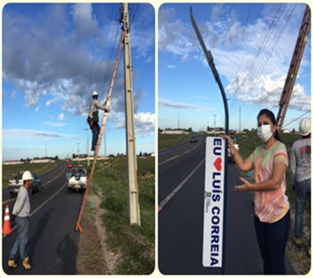 Prefeitura iniciou hoje a instalação de luminárias de Led na PI-116