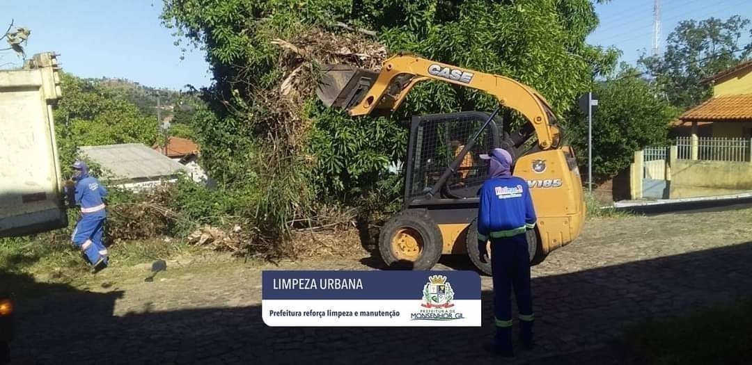 Prefeitura de Monsenhor Gil fazendo reforço na limpeza pública