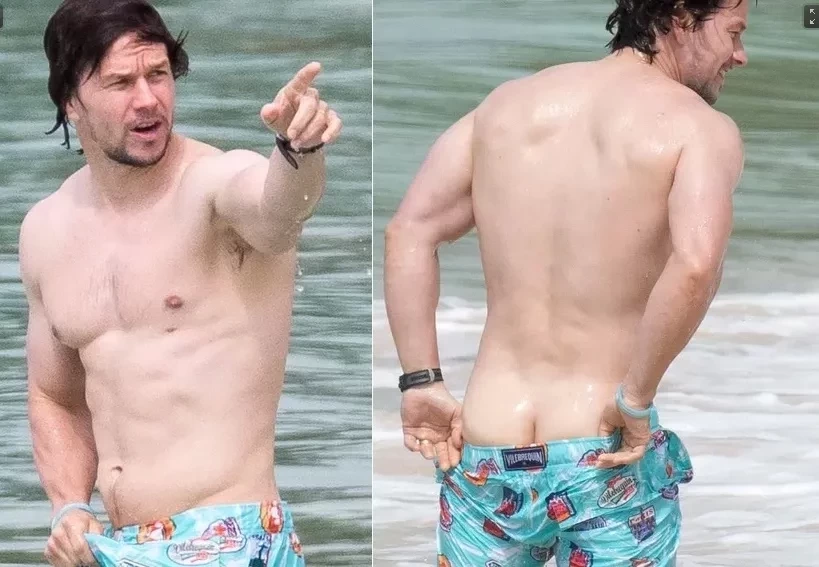 Mark Wahlberg mostra mais na praia