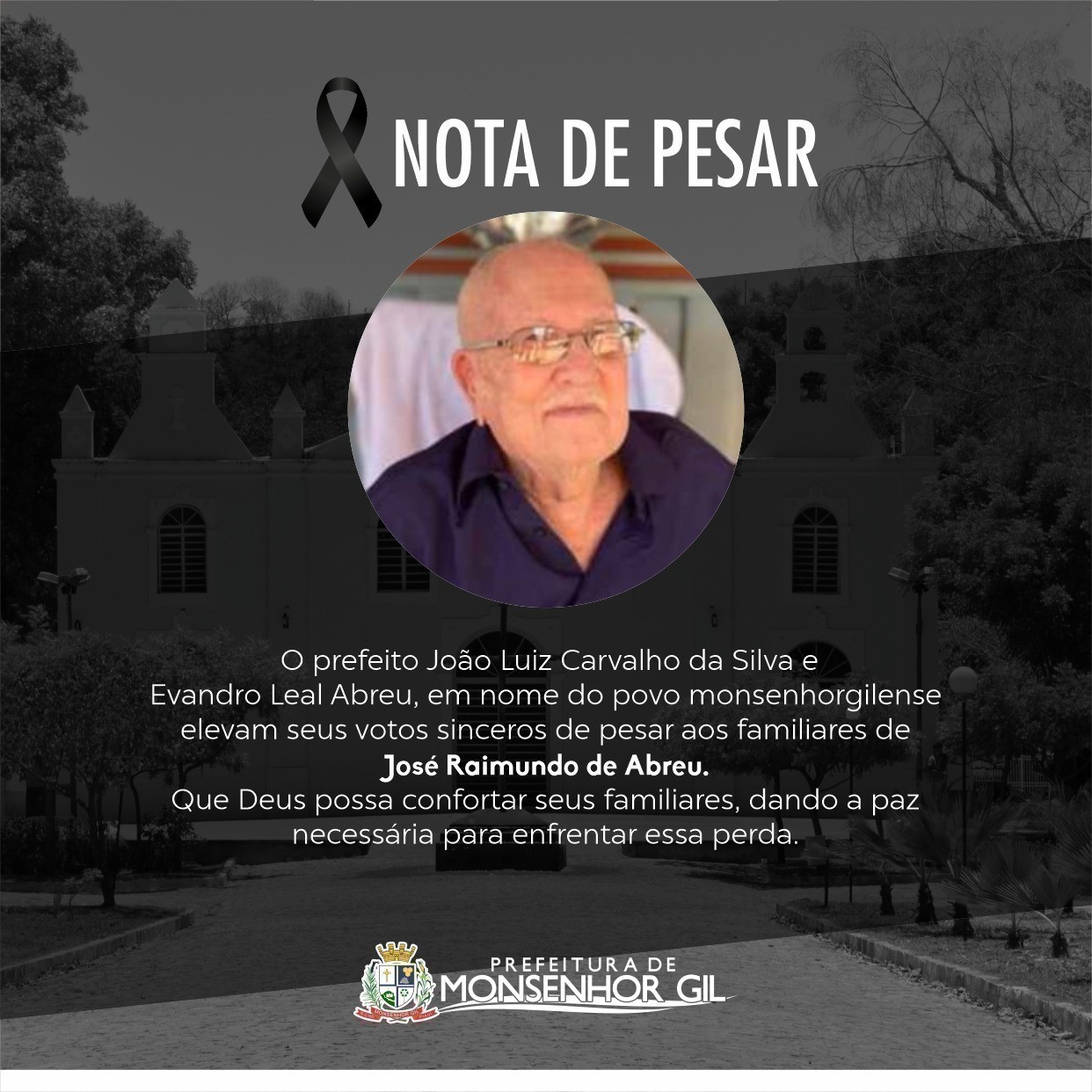 Monsenhor Gil se despede do senhor Zezé Aleijado