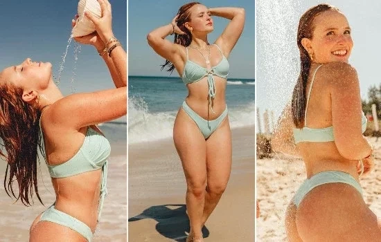 Aos 20 anos, Larissa Manoela exibe corpo escultural em dia de praia; fotos