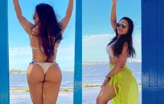 Márcia Fellipe exibe corpão e bumbum gigante em cenário paradisíaco;fotos  