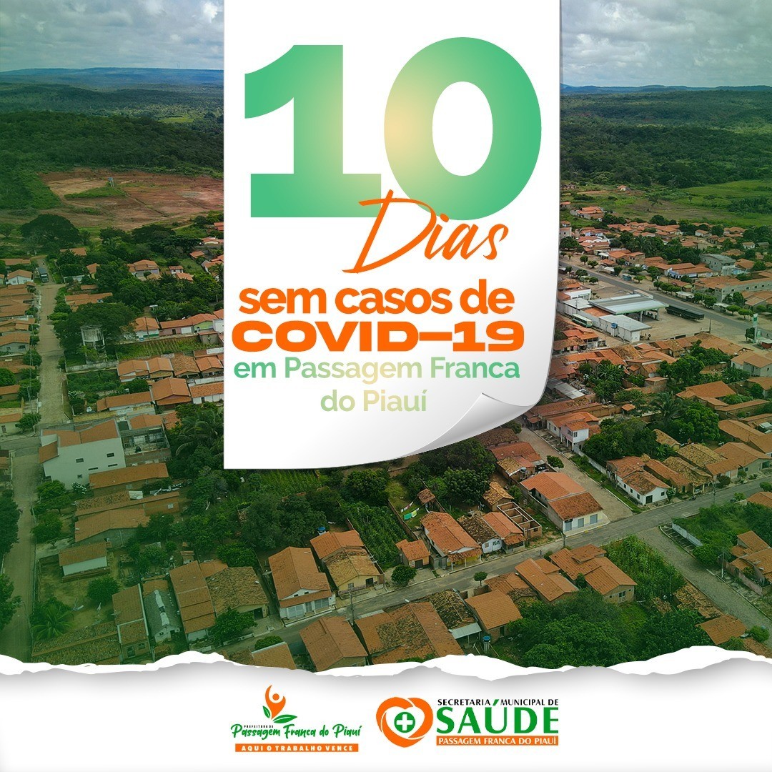 Município de Passagem Franca do Piauí está há 10 dias sem casos de Covid-19