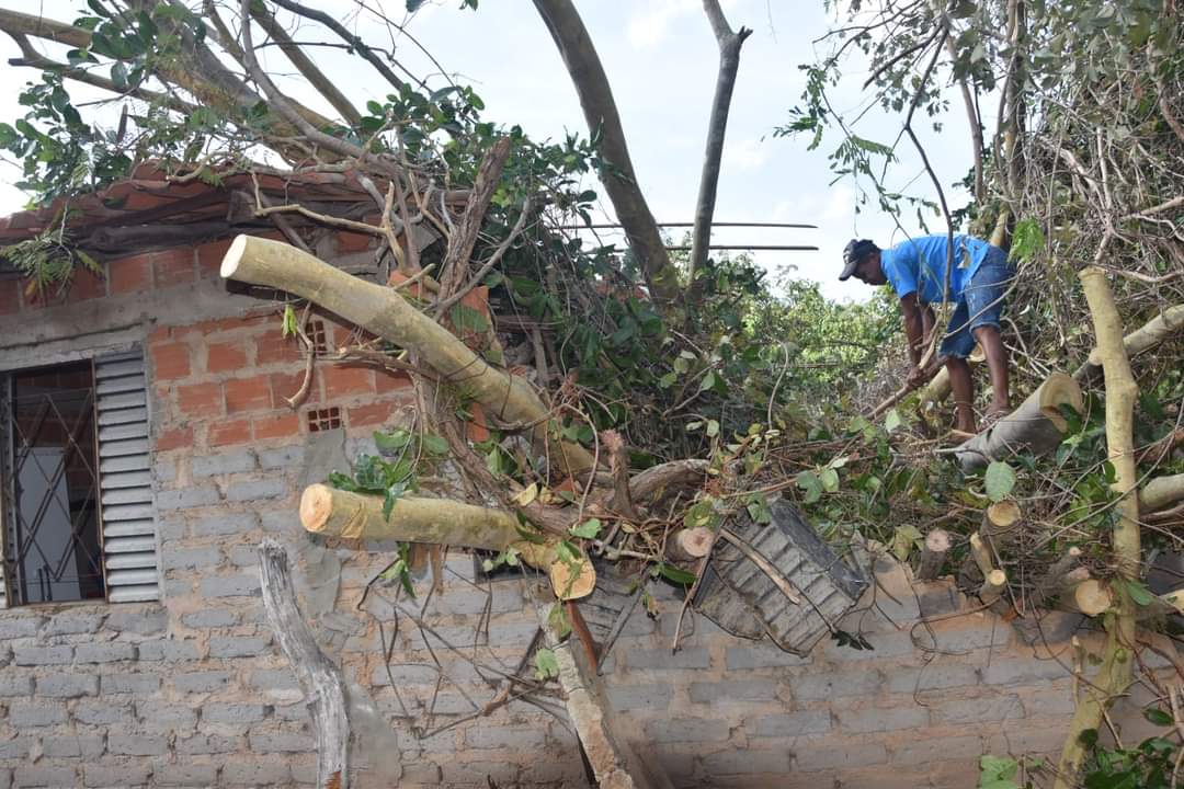 Forte vendaval causa danos em Monsenhor Gil nesta tarde de segunda feira - Imagem 4