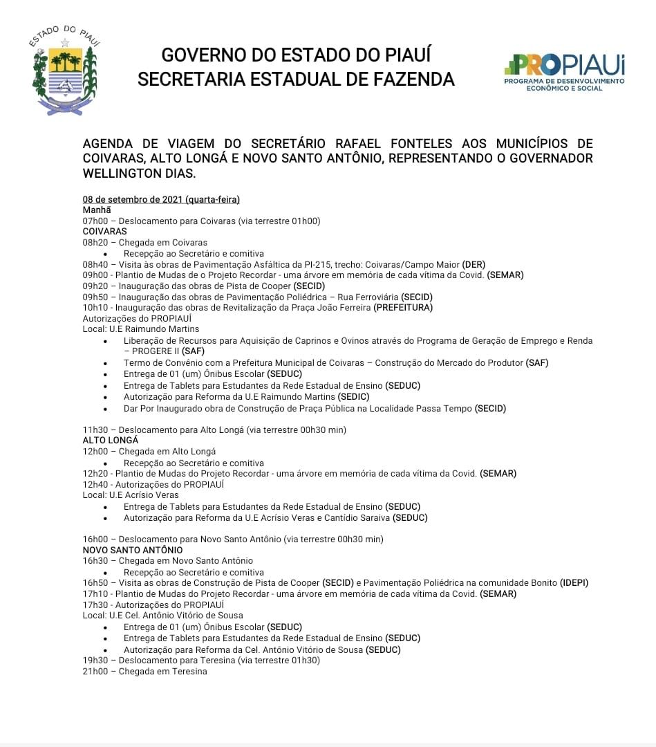 Pro Piauí em Coivaras: inauguração de obras e anunciará mais investimentos  - Imagem 3