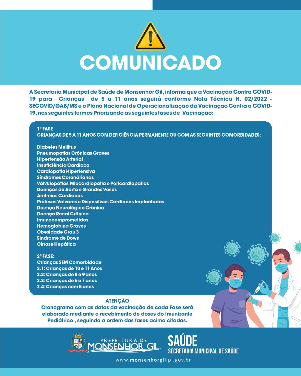 Monsenhor Gil dá início vacinação contra Covid-19 de crianças dia 20 - Imagem 5