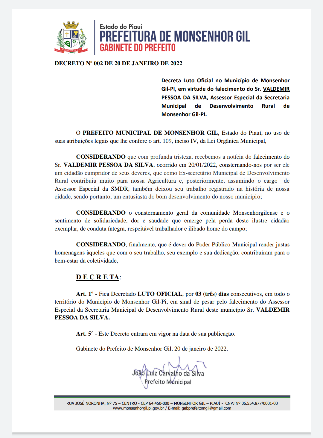 Mortes abalam Monsenhor Gil. Uma delas uma tragédia na Estaca Zero - Imagem 1