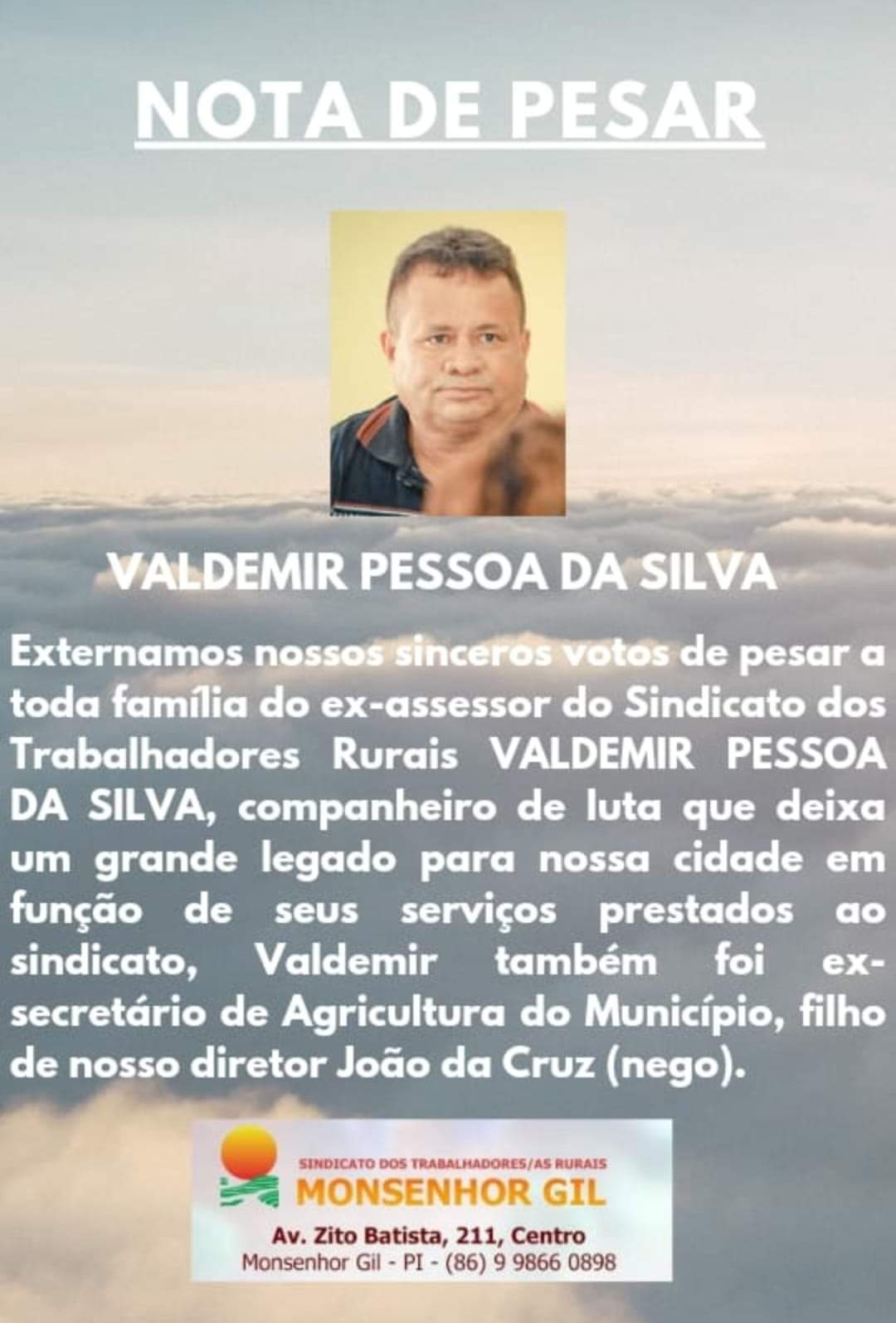 Mortes abalam Monsenhor Gil. Uma delas uma tragédia na Estaca Zero - Imagem 8