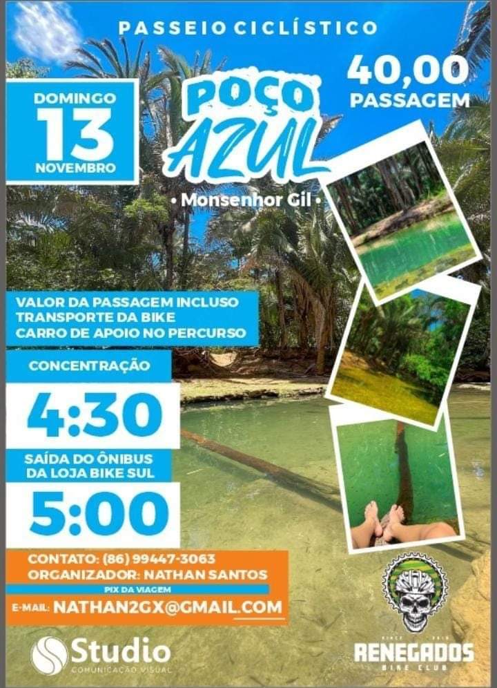 Passeio ciclístico reúne turistas em Monsenhor Gil com parada no Poço Azul  - Imagem 1