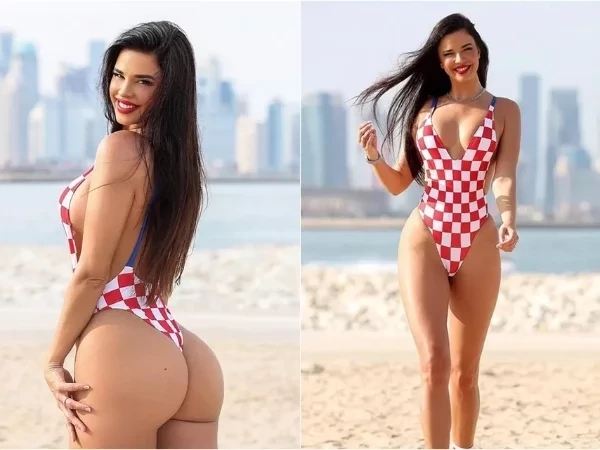  Musa da Copa do Mundo, modelo croata posa de maiô fio-dental em Doha