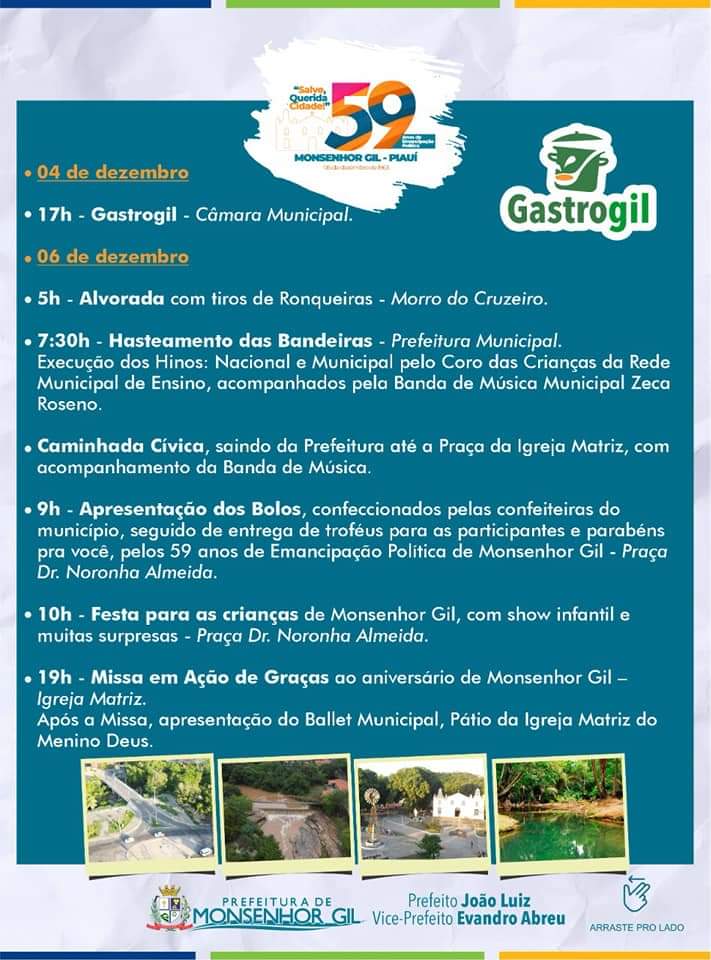 Prefeito João Luiz convida para aniversário de 59 anos de Monsenhor Gil - Imagem 2