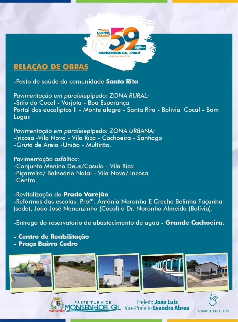 Prefeito João Luiz convida para aniversário de 59 anos de Monsenhor Gil - Imagem 4