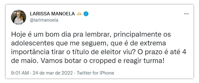 Famosos fazem campanha para que jovens tirem o título de eleitor   - imagem 79023
