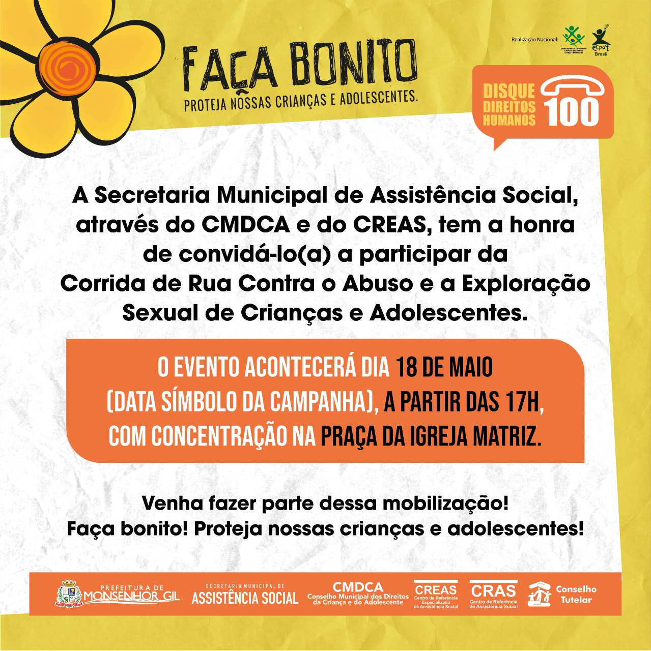 Monsenhor Gil no Dia D da Campanha Faça Bonito - Imagem 1