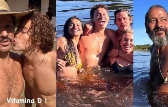 Elenco de Pantanal dá show à parte ao mostrar bastidores de gravação; fotos