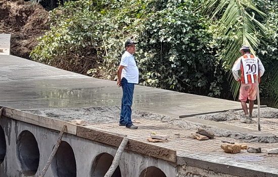 PREFEITO MARCELINO ALMEIDA VISITA OBRA DA PONTE SOBRE O RIO SOBRADINHO