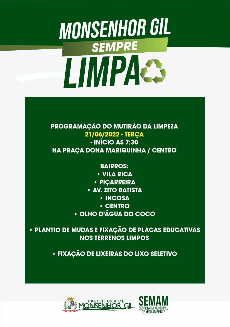 Cidade limpa em Monsenhor Gil, necessidade e dever de todos  - Imagem 16