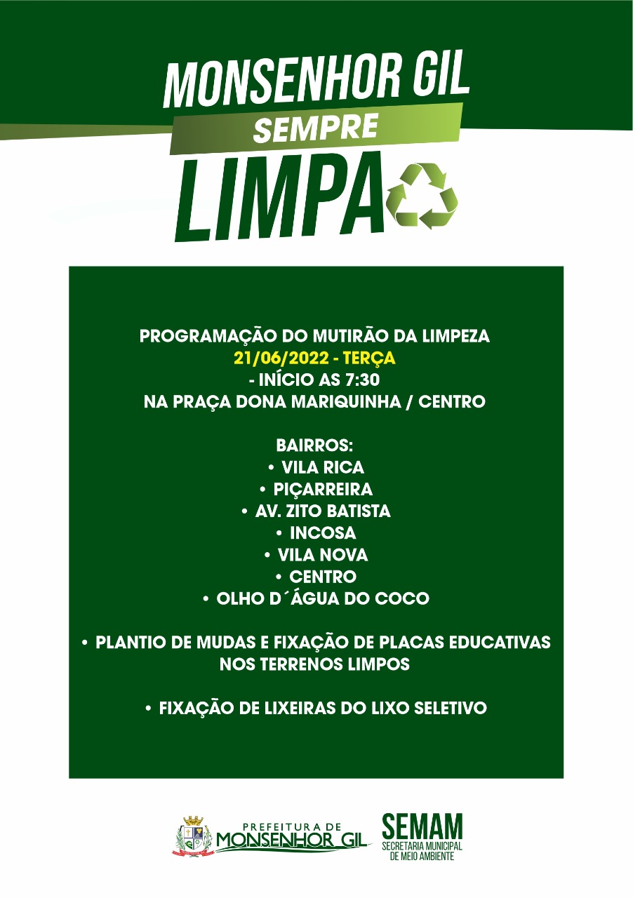 Cidade limpa em Monsenhor Gil, necessidade e dever de todos  - Imagem 17