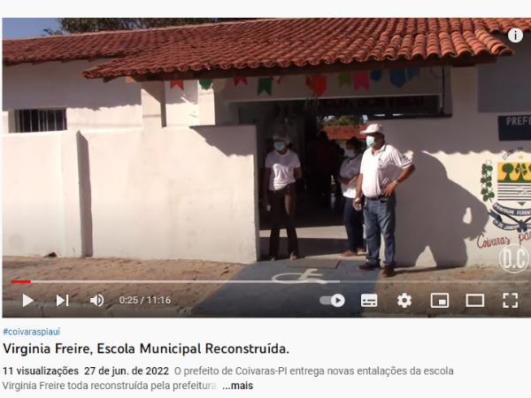 MAIS OBRAS: E.M Virgínia Freire é entregue à comunidade escolar de Coivaras