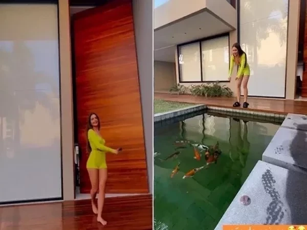 Mansão de Jade Picon no Rio tem porta gigante, lago com peixes e cinema