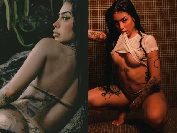 MC Mirella surge em posição chamativa com biquíni e esquenta a web; fotos