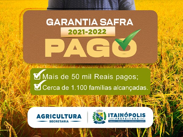 Prefeito Miguel Rodrigues paga contrapartida do Garantia Safra.