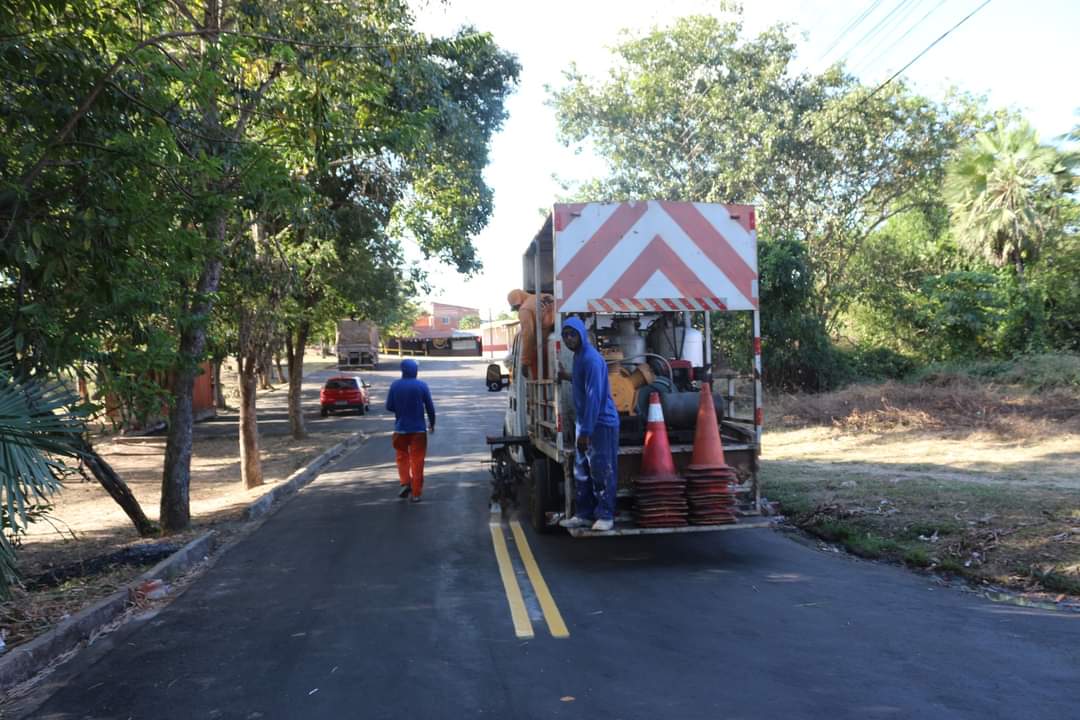 Ruas de Monsenhor Gil recebem sinalização horizontal - Imagem 1