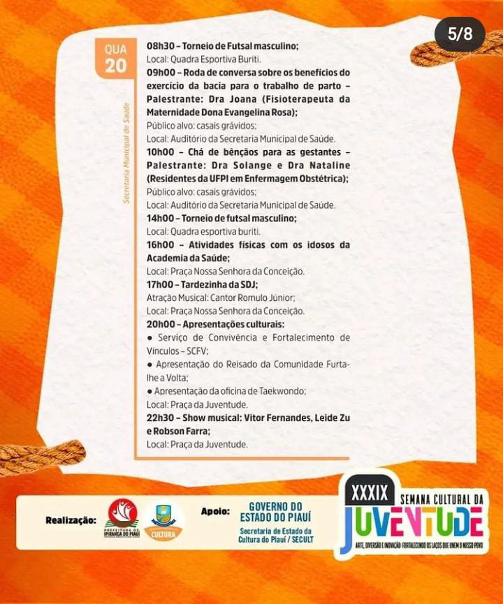 PREFEITURA DE IPIRANGA DIVULGA PROGRAMAÇÃO CULTURAL DA SDJ22 - Imagem 6