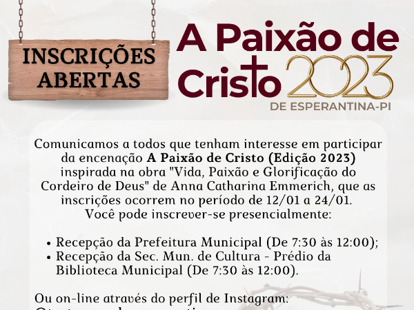 Prefeita Ivanária Sampaio Apoiará Espetáculo A Paixão de Cristo