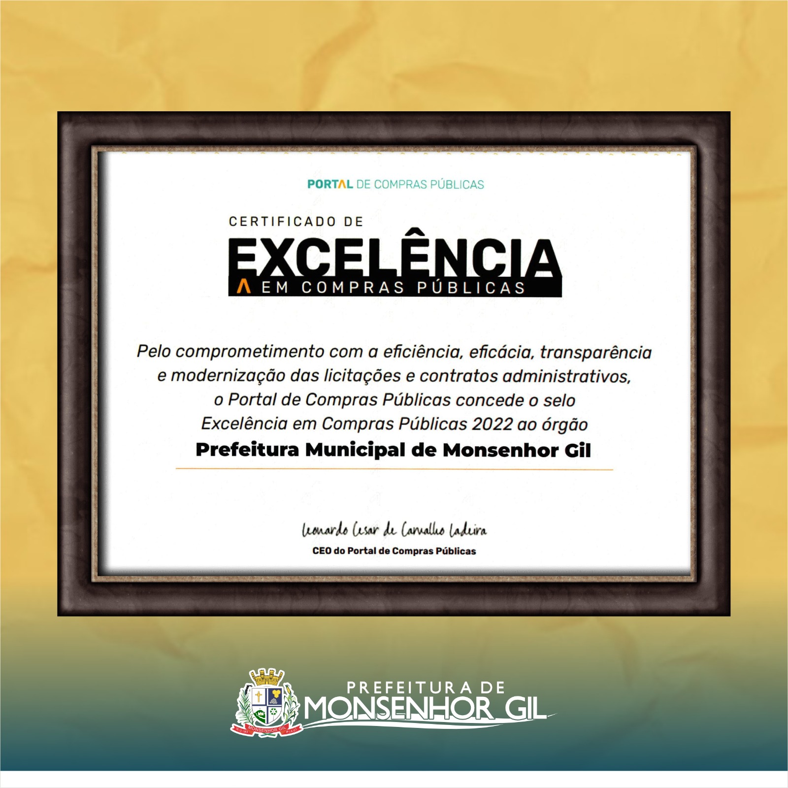 Gestão de eficiência em Monsenhor Gil com resultados positivos  - Imagem 1